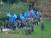 На мітингу ОПЗЖ — поліція і "касири"