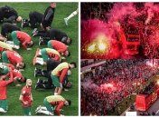 Футболисты после каждого матча благодарили болельщиков, дома их встречали тысячи фанов