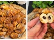 Солодкі дріжджові рогалики з начинкою