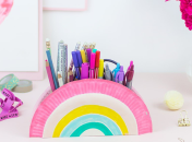 Мастер-класс для детей: как сделать подставку для канцтоваров в виде радуги