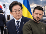 Президент Южной Кореи Ли Чжэ Мён и президент Украины Владимир Зеленский