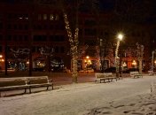 Снег в городе