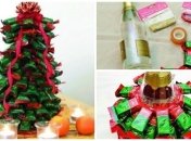 Есть идея! Как сделать ёлку из конфет (ФОТО)