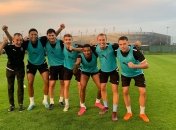 Футболисты "Зари" перед игрой со "Славией"