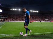 Футболист "Днепра-1" во время матча со "Славией"