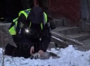 Спасение котика попало на видео