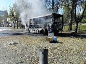 В Сумах загорелась маршрутка с пассажирами