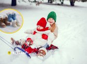 Обувь, дети на санках