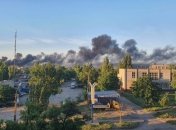 Небо у диму у Бердянську