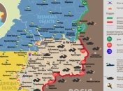 Карта АТО: На донецком направлении зафиксировано 4 обстрела