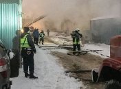 В Киеве горел радиозавод: видео с высоты птичьего полета