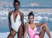 Модели Victoria's Secret выложили снимки с экстремальной съемки на глыбе льда  