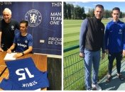 После подписания контракта - фото с Шевой