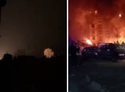 Момент попадания и дом сразу после попадания ракаты