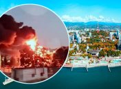 Наслідки загоряння видно за кілька кілометрів від епіцентру