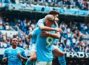 Футболисты "Манчестер Сити" празднуют гол