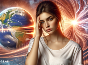 Потенційний вплив магнітної бурі на людське самопочуття (фото створене з допомогою ШІ)