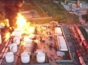 Пожар на нефтебазе под Киевом (Видео)