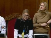 Тимошенко зламала мікрофон під час блокування президії парламенту