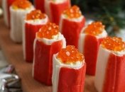 Рецепт новогодней закуски из крабовых палочек