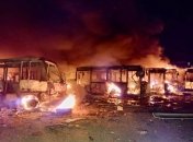 Удар російських фашистів по Дніпру — згоріло більше 100 автобусів