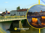 Пешеходный мост в центре Ужгорода