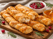 Хрумка сирна закуска з листкового тіста