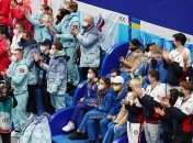 Сборная Украины после выступления российской спортсменки