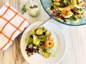 Кіноа з креветками та овочами