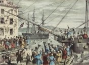 "Бостонское чаепитие". Художник Натаниэль Карриер. Цветная литография, 1846 год