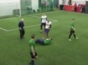 Мячом в голову: жесткая драка футболистов в России попала на видео