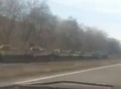 Под Макеевкой проехала колонна российских САУ (Видео)