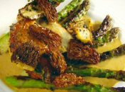 Жареная куриная грудинка под соусом из сморчков