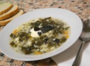 Зеленый борщ с щавлем и базиликом