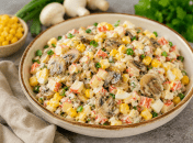 Салат з крабовими паличками та грибами