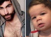 Настоящие красавцы: малыш воссоздает снимки своего дяди-модели (Фото)