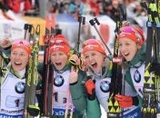 Биатлон: немки о победе в женской эстафете в Рупольдинге