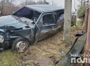 Влетел в столб: В Закарпатской области мужчина попал в ДТП и был госпитализирован