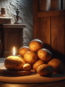 Свеча из картофеля