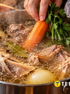 Овощи и специи добавляют к мясу