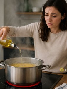 Неправильно добавлять масло к макаронам