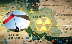 Карта, флаг Ирана, ракета