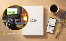 Человек перед телевизором, календарь