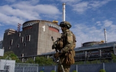 Окупант на території атомної  електростанції  в Енергодарі