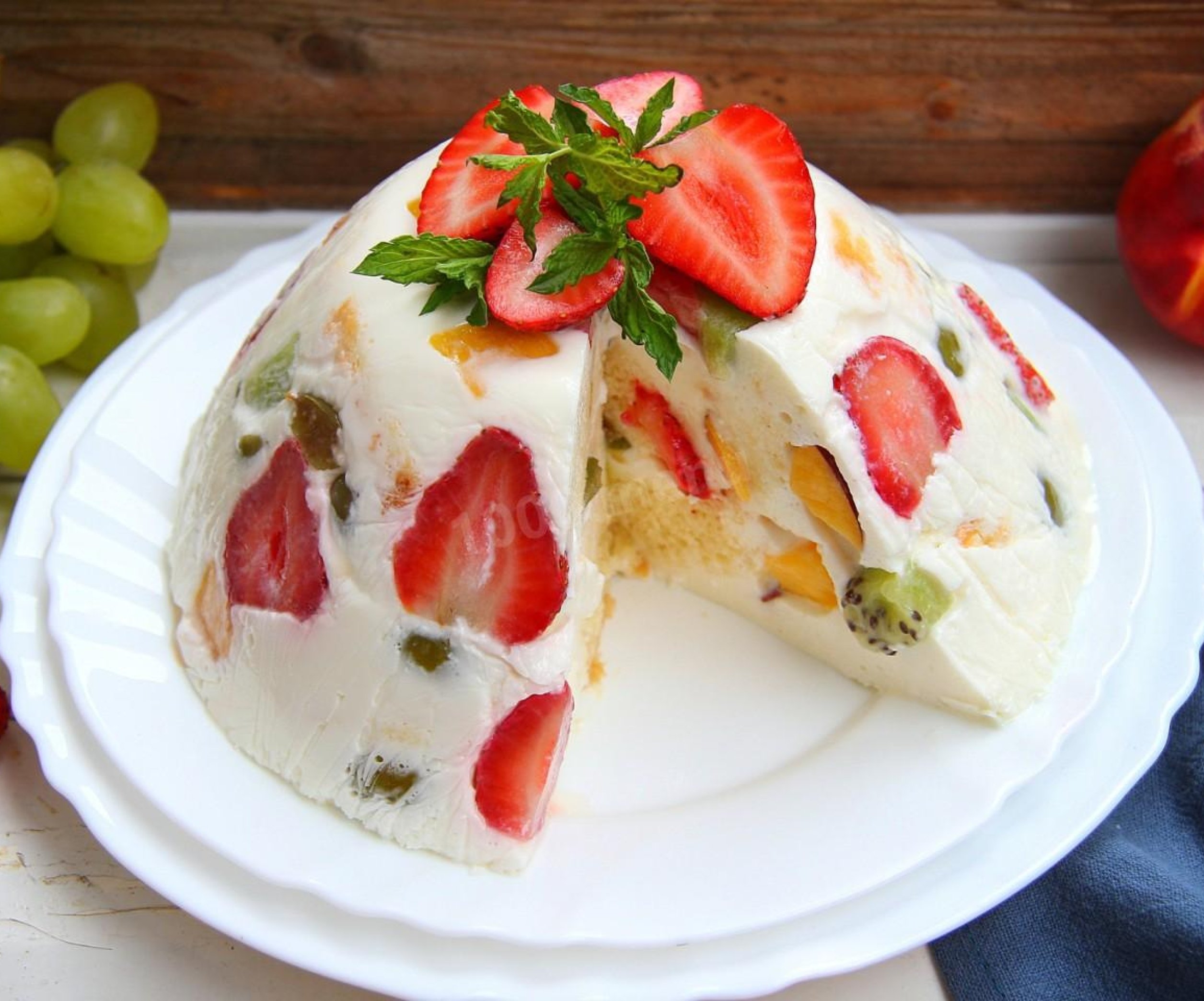 Торт с фруктами и желе - 76 фото