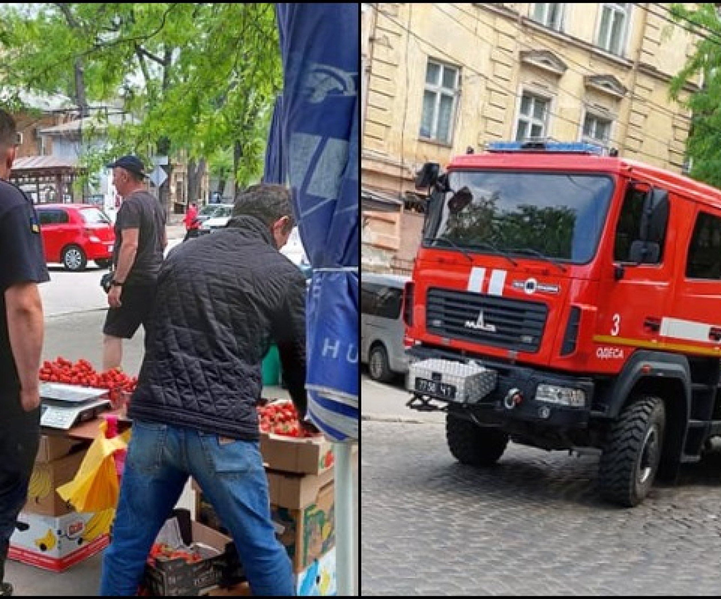 В Одессе пожарный с сиреной поехал на базар, чтобы купить клубники (фото) -  Телеграф