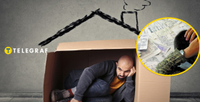 Мужчина в коробке вместо дома