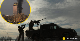 Пожар в Дубае после атаки, мобильная группа по противодействию "шахедам"