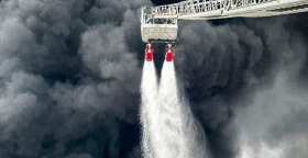 Пожар после удара