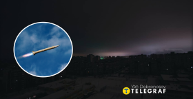 Небо в Киеве после атаки 12 февраля